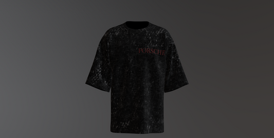 Camisa oversize acid wash porsche 911
